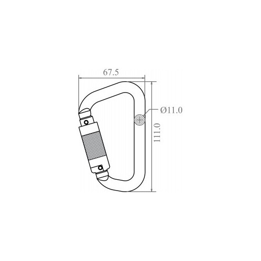 KRATOS SAFETY Mousqueton aluminium à verrouillage automatique 1 4 de