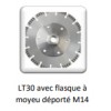 DISQUE DIAMANT - COUPE A SEC PAR MEULEUSE - LT30 FLASQUE M14 - GOLZ