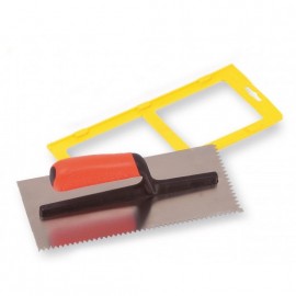 Platoir denté MONDELIN Isocèle 6x6 mm - Lame inox 28x12 cm - Fibre de verre