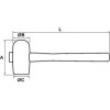 MAILLET CAOUTCHOUC FORME CARRELEUR BLANC - GAMME MARTEAUX ET OUTILS DE FRAPPE INDUSTRIE - MOB