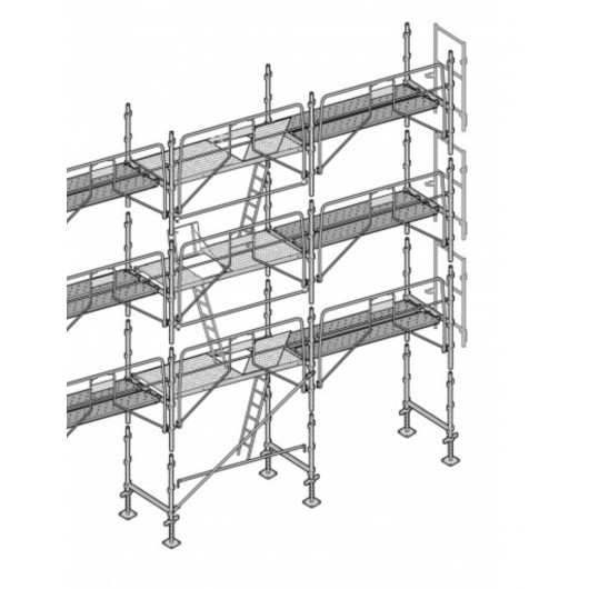 LOT ECHAFAUDAGE FACADIER AERIS 45 - 120 M² - GARDE-CORPS MONTAGE  ET DEMONTAGE EN SECURITE (MDS) - ALTRAD