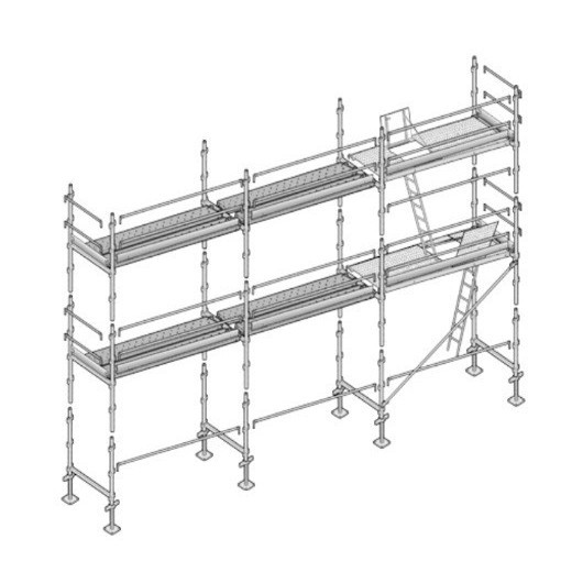 Echafaudage facadier 60 m² - AERIS 45 - garde-corps: lisses - ALTRAD - www.pro-materiel-batiment.fr