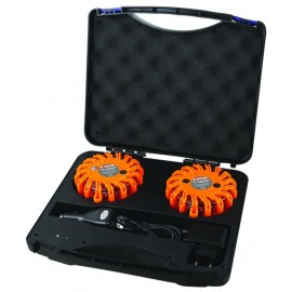 BALISES LED (VALISE 2 PCS)  RECHARGEABLES + MAGNETIQUES GAMME OUTILS DE Signalisation et balisage de chantier - TALIAPLAST