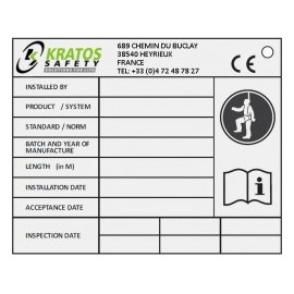 PLAQUETTE D'IDENTIFICATION POUR SYSTEMES KS - GAMME SYSTEMES - KRATOS SAFETY 