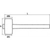 MAILLET CAOUTCHOUC FORME CARRELEUR NOIR - GAMME MARTEAUX ET OUTILS FORGES - MOB