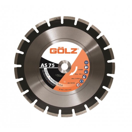 DISQUE DIAMANT, COUPE A EAU OU A SEC - AS75 - SCIAGE ASPHALTE - GOLZ