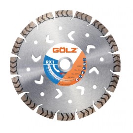 DISQUE DIAMANT RX1, COUPE A SEC POUR MEULEUSE OU RAINUREUSE - Ø 125 MM / ALESAGE 22.23 MM - BETON, GRANIT - GOLZ