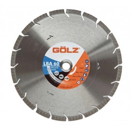 DISQUE DIAMANT LBA60, COUPE A SEC ET A EAU - POUR SCIE A SOL OU DECOUPEUSE - Ø 350 MM / ALESAGE 20 MM - GOLZ