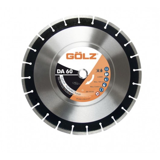 DISQUE DIAMANT DA60, COUPE A SEC OU A EAU - POUR DECOUPEUSE -  Ø 300 MM / ALESAGE 25.40 MM - GOLZ