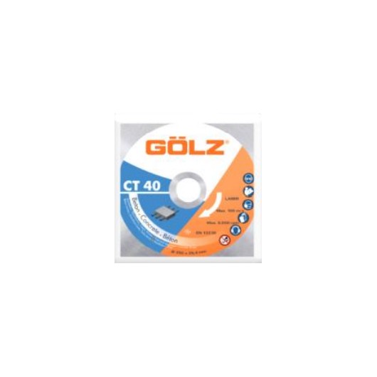DISQUE DIAMANT CT40, COUPE A SEC ET A EAU - POUR SCIE DE SOL OU DECOUPEUSE - Ø 400 MM / ALESAGE 25.40 MM - GOLZ
