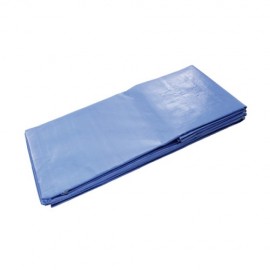 Bâche de toiture bleue Dimos 12x10m 220g déployée pour protection chantier étanche.