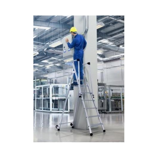 MARCHEPIED HAUTE SECURITE MAGNUM 3 - 5 MARCHES - HAUTEUR D'ACCES MAXIMUM: 3.20M - ALUMINIUM - TUBESCA COMABI - REF: 02376505