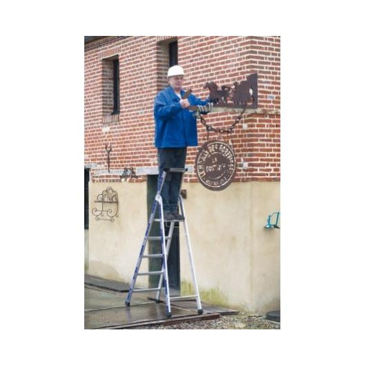 MARCHEPIED MAXIBAT - 10 MARCHES - HAUTEUR D'ACCES MAXIMUM : 4.28M - ALUMINIUM - TUBESCA COMABI