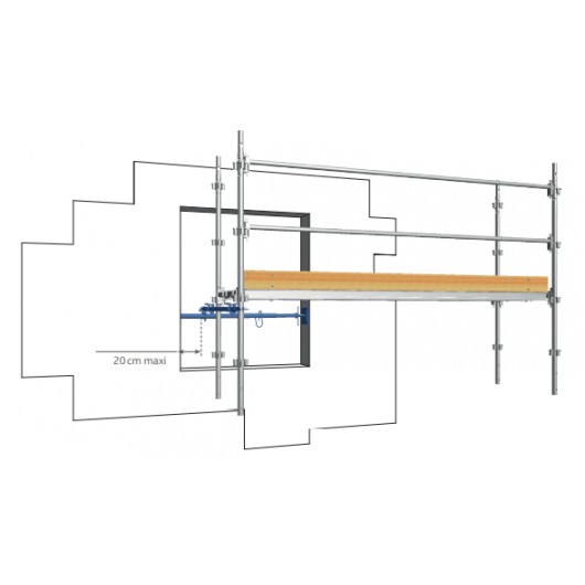 KIT D'AMARRAGE PAR VERIN - DE 1 A 1,7M - POUR ECHAFAUDAGES F3000, F3000 ALU ET MULTI 4X - DUARIB