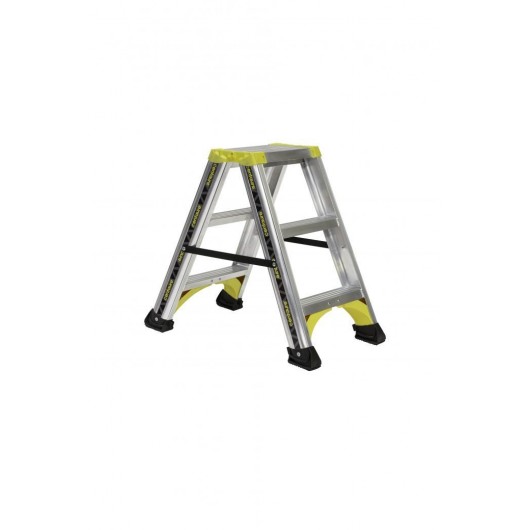 MARCHEPIED A DOUBLE ACCES ALPHA - 2X3 MARCHES - HAUTEUR DE TRAVAIL MAXIMUM : 2.20M - ALUMINIUM- CENTAURE