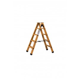 ESCABEAU DOUBLE ACCES A DEUX PLANS DE MONTEE - 2X4 MARCHES + TABLETTE - HAUTEUR DE TRAVAIL MAXIMUM : 2.45M - BOIS - CENTAURE