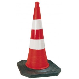 CONE PLASTIQUE FLUO 100CM RETRO C2 PIED CAOUT. 8KG - TALIAPLAST