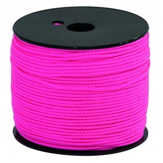 CORDEAU POLYPRO TRESSE ROSE FLUO 200M FIL 3MM - TALIAPLAST