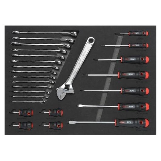 Servante Servi-630N - 200 Outils Maint. Indust. Mod. Mousse - Sam Outillage Servante Servi-630N - 200 Outils Maint. Indust. Mod. Mousse - Sam Outillage