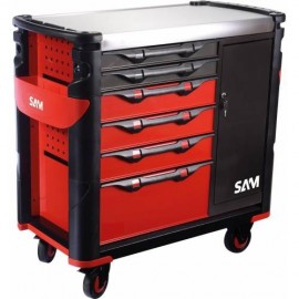 Servante 41 - Xxl 6 Tiroirs - Avec Armoire Et Plateau Inox - Sam Outillage