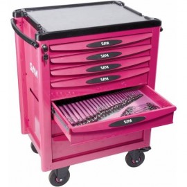 Servante 40 - 7 Tiroirs - Magenta - Plateau Aluminium - Sam Outillage