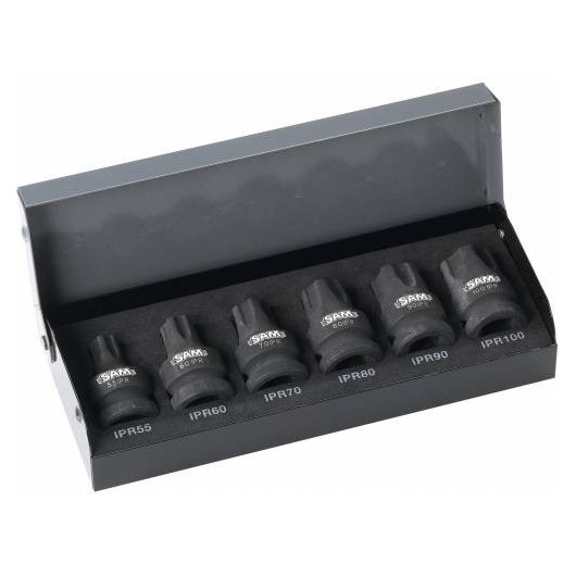 Coffret 6 Douilles Chocs 1/2'' Resistorx Plus - Sam Outillage