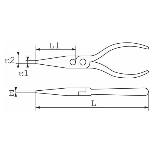 Pince Bec Demi Rond Droit Extra Longue - Sam Outillage Pince Bec Demi Rond Droit Extra Longue - Sam Outillage