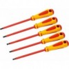 Jeu De 5 Tournevis Fente Isoles 1000 Volts - Sam Outillage