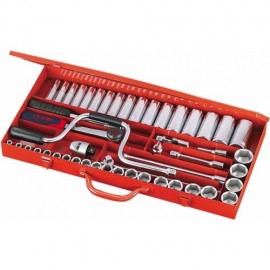 Coffret ouvert Sam-Outillage 49 pièces 1/2" – vue d’ensemble outils