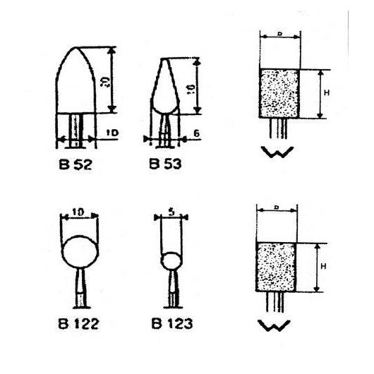 Meule Sur Tige De 3 Diametre 6 X 16 Type B53 - Sam Outillage Meule Sur Tige De 3 Diametre 6 X 16 Type B53 - Sam Outillage