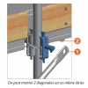 ETRIER A CLAVETTE POUR DIAGONALE MULTI 4X - ECHAFAUDAGE FIXE - DUARIB
