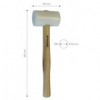MAILLET NYLON EMBOUT ROND Ø 60 MM SUR 110 MM, MANCHE BOIS - GAMME JOINT DEBOUT - OUTILLAGE A MAIN - JOUANEL - Réf: MAR60