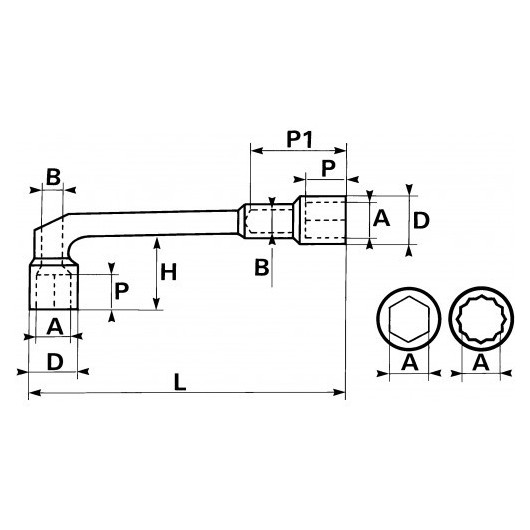 Clés à pipe débouchées 6/6 pans satinées - SAM OUTILLAGE Clés à pipe débouchées 6/6 pans satinées - SAM OUTILLAGE
