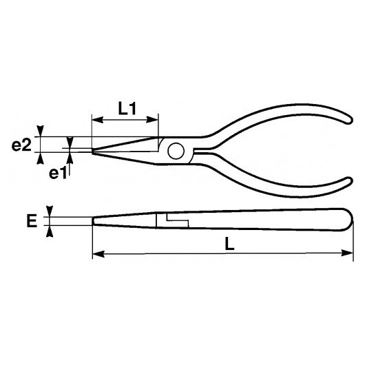 Pinces à bec plat polies vernies - SAM OUTILLAGE Pinces à bec plat polies vernies - SAM OUTILLAGE