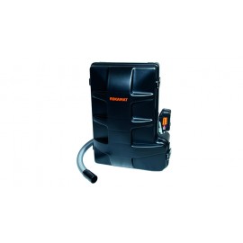 Aspirateur dorsal sans fil IMER RVC-LC vue d'ensemble du sac à dos noir et orange avec batterie 18 V
