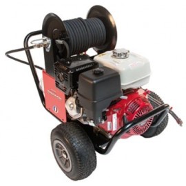 DIMACO - Nettoyeur HP 1100 l/h 240 b HONDA 13 CV avec ENROULEUR ACIER + 20 M FLEXIBLE