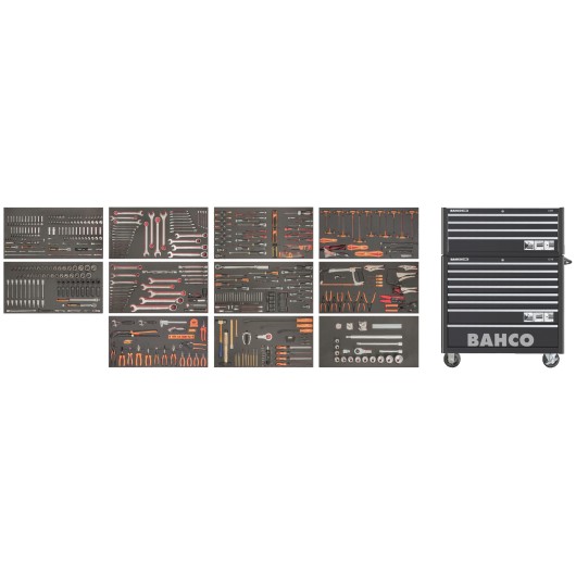 BAHCO Monster : Servante Atelier XXL 12 Tiroirs + 758 Outils