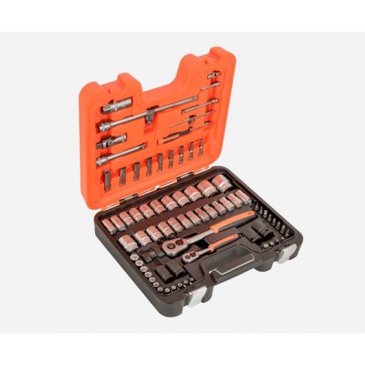 BAHCO - Clé à carré conducteur 1/4 et 1/2" et jeu de douilles - 77 pcs/coffret