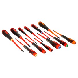 BAHCO - Jeu de tournevis ERGO™ Slim isolés VDE avec manche tri-matière, 12 mm - 12 pcs