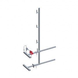 Garde-corps toiture universel DIMOS avec fixation élingue sur charpente pour sécurité chantier