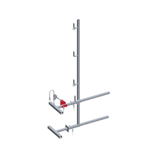 Garde-corps toiture universel DIMOS avec fixation élingue sur charpente pour sécurité chantier