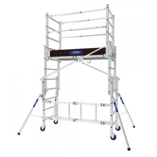 TUBESCA COMABI - Echafaudage roulant aluminium télescopique Z'TOWER - 7 réglages de hauteur possibles