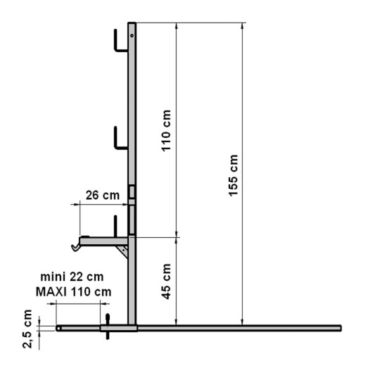Garde-corps MINI avec fixation bas de toit h 1,1m spécial faible pente - DIMOS