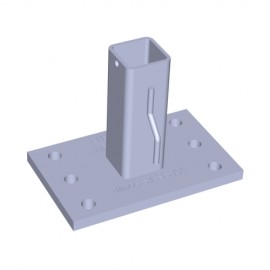 Support I 355 DIMOS pour potelet carré 30x30, ancrage platine acrotère conforme NF