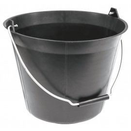 Seau de maçon plastique noir 11 litres Taliaplast 310183 vue d'ensemble avec anse large et poignée