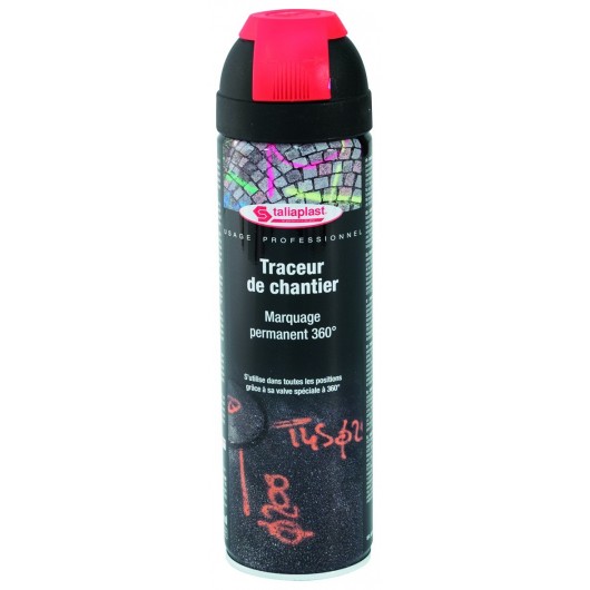 SOFOP TALIAPLAST - traceur de chantier 500ml rouge fluo