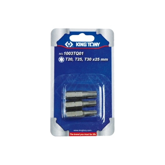 KING TONY - Jeu d'embouts de vissage 1/4" TORX® (T20,T25,T30) - 3 pièces