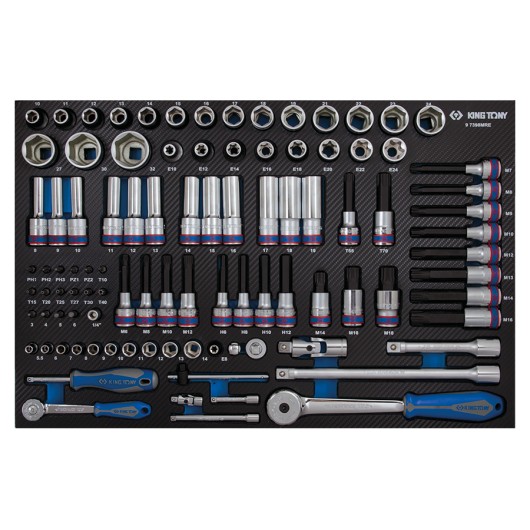 King Tony 97398MRE : Module Douilles 1/4" 1/2" Complet 98 Pcs