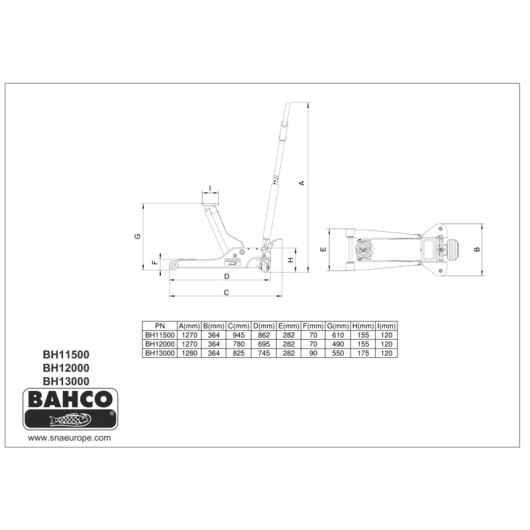 BAHCO - Cric compact extra plat 3T