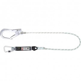 KRATOS SAFETY - Longe en corde tressée avec absorbeur d’énergie et connecteurs aluminium, lg. 1 m 